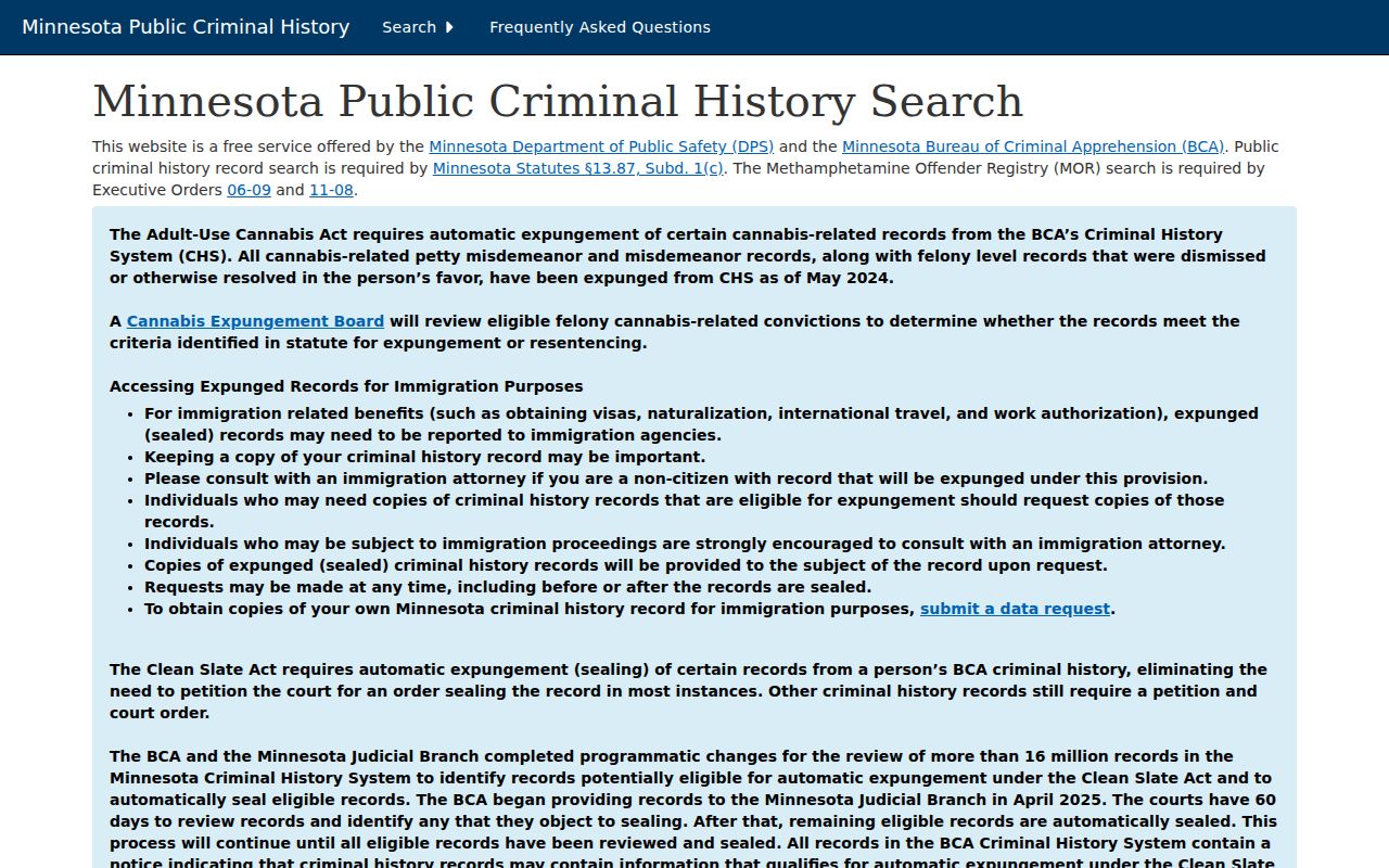 Savage resident lookup reference to Minnesota BCA criminal history search