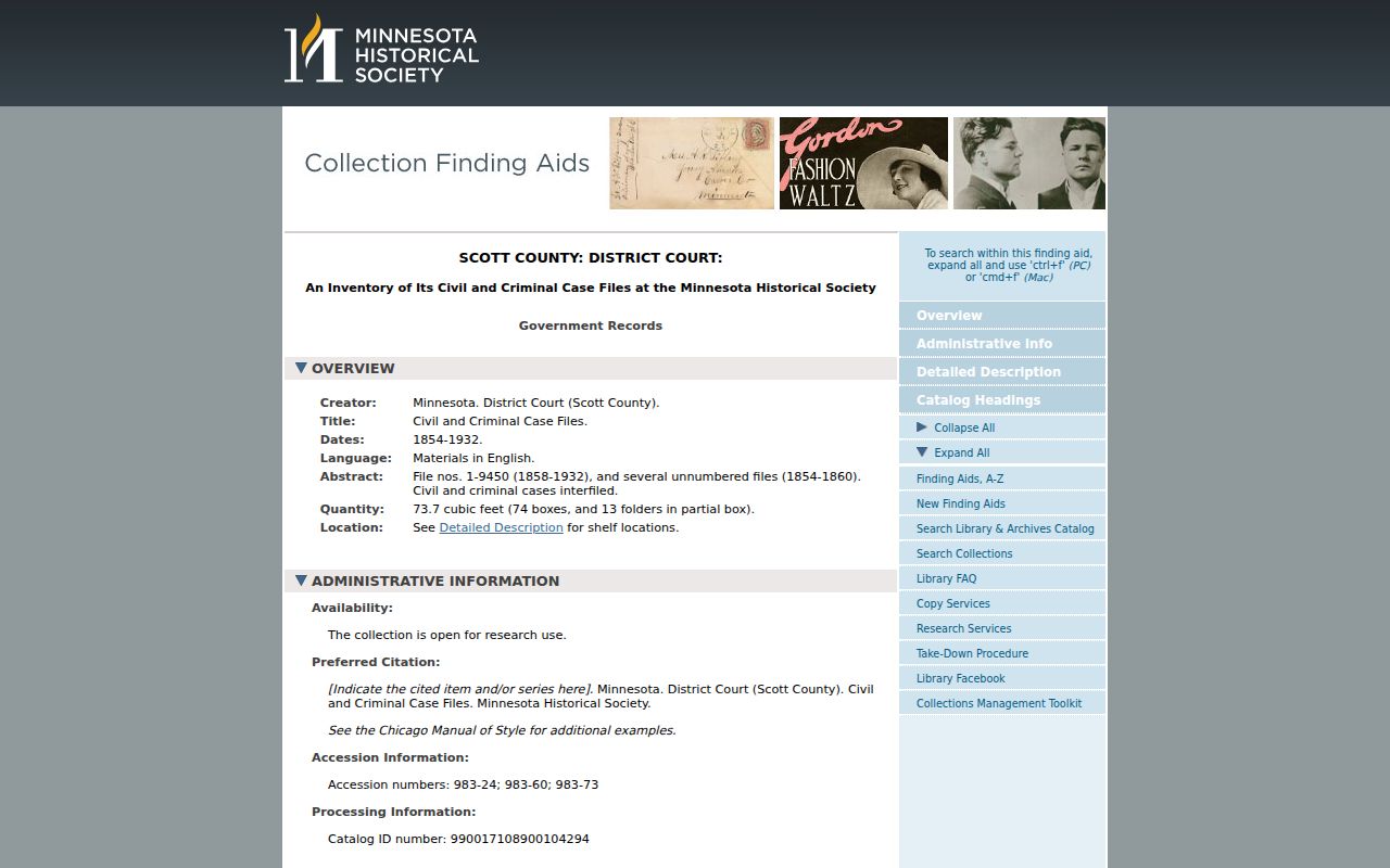 Savage city directory research with the Scott District Court historical finding aid